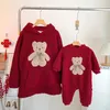 Bijpassende familie-outfits Kerstkleding Ouder-kind Winter Hoodies Sweatshirts Vader Moeder en Dochter Zoon Kleding Warme kindertopjes 231027