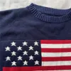 Женские свитера Y2K Flag Knit Женская уличная одежда в стиле хип-хоп Пуловер с длинными рукавами Осень Harajuku Трикотажные топы Повседневная свободная большая одежда 231027