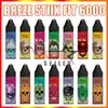 100% d'origine BREZE STIIK FIT 6000 Puffes 15 ml de bouteille Rechargeable 650mAh stylo jetable Vape Pen Pod