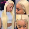 Synthetic Wigs Princess 613 HD Lace Frontal Wig 13x4Transparent Blonde Front Human Hair Pre Plucked Brazilian Straight 231027