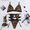 Seksi Set Sıcak Satışta Yeni Sexy Lingerie Leopar Baskı Çamaşırı Kadınlar İçin Seksi Yaramaz Artı B boyutunda G-String G-String Grap Giyim G-String T231027