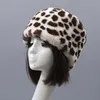 Wide Brim Hats Bucket Hats Women Faux Fur Hat Winter Warm Leopard Outdoor Plush Russian style Ski Cap Ear Warmer 231027