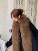 スカーフナチュラルロングモンゴルの子羊毛皮の女性冬濃い暖かい本物のウールショールマフラースカーフ