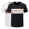 Fashion Designer Men's T-shirt Black and White Plaid Stripe Fashion Casual 100% Cotton Anti-wrinkle Slim Letter printing Larg275d