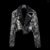 Женская кожаная куртка PREPOMP 2023, зимняя коллекция из овечьей шерсти с косой молнией и галстуком-краской, куртка из искусственного меха из искусственного меха, женское пальто GM361