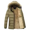 Parkas masculinas para baixo 2023 inverno quente grosso velo jaqueta moda à prova de vento e waterpoor com capuz gola de pele casaco outono outerwear 231026