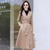 Manteau en peau de mouton pour femme, manteau en peau de mouton, mode printemps-automne 2023, veste longue à bouton unique, pardessus en daim, Trench-coat