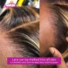 Perruques synthétiques princesse cheveux perruque mettre en évidence HD Transparent dentelle frontale humaine pour les femmes 13x4 brésilien droit avant 231027