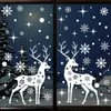 Muurstickers 2024 Vrolijk Kerstfeest Venster Kerstman Sneeuwvlok Elanden Kerstboom Sticker Decoraties voor Huis Gelukkig Jaar 231027