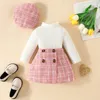 Clothing Sets ma baby 6M 3Y Toddler Infant born Baby Girls Clothes Knit Long Sleeve Tops Plaid Skrits Hat Fall Spring Outfits D05 231027