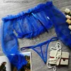 Sexig uppsättning Sexig underkläder ruffle erotisk tank topp nattkläder ihålig ut transparent fisknät långärmad lös bh -toppar beskurna exotiska kläder T231027