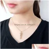 Pendant Necklaces Trendy Couple Hing Necklace Exquisite Gold Sier Color Lovers Women Fashion Chokers Love Witness Jewelry Drop Deliver Dh9Ze