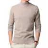 2022 Sweater Warm Men's Half Turtleneck Solid Color Pullover Fashion Thickening Middle-aged Long-sleeved Top