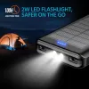 Power Bank 30000mAh Solar PowerBank مع مصباح يدوي خارج الهواء الطلق ، بطارية خارجية ، فاشلة ، فاشلة فاشلة لـ iPhone Xiaomi