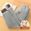 Trousers Winter Boys Thick Fleece Pants Lamb' For Girls Children's Padded Warm Elastic Long Cotton 4 14 Years 231027