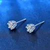 Or blanc massif 14 carats 0,5ct 5mm D-e-f couleur coeur flèches coupées créé S925 argent Moissanite Stud Push Back pour