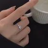 Cluster Rings S925 Sterling Silver Flash Ring för kvinnor som öppnar justerbar bröllopsfest gåva Fina smycken Tillbehör