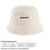 Шляпы с широкими полями Ведро Зимняя шляпа для девочек и мальчиков Симпатичная овечья шерсть с надписью Дети Рыбак Твердые с плоским верхом Детская уличная толстая теплая кепка от солнца 231027