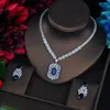 Necklace Earrings Set Fashion Water Drop Yellow Jewelry For Women Wedding Cubic Zircon Engagement Earring And Parure Bijoux N-1076