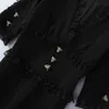 Avrupa ve Amerikan Kadın Giyim 2020 Yaz Yeni Stil Beş Noktalı Kollu Stand Yakası Dantel Moda Siyah Balık kuyruğu Elbisesi270N