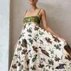 Casual Dresses Summer Elegant Corset Bohemian Dress For Women 2023 Y2K INS Clothes Strap Sleeveless High Waist Halter Vacation Long
