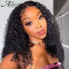 Syntetiska peruker Deep Wave Spets Front Wig Human Hair For Black Women Curly Brasilian Remy Glueless Water Part Allure 231027