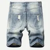 Nouveau été bleu couleur Denim Shorts créateur de mode court déchiré jean hommes détruit hommes jean Shorts nouveau Pants277y