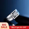 Manlig ring 925 Sterling Silver 0,5ct AAAAA CZ Stone Engagement Wedding Band Rings for Men Luxury Party SMYELLT