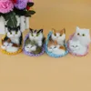 Stuffed Plush Animals 3D Simulation Sleeping Cat Nesting Cage Plush Doll Home Decoration Kids Gift Artificial Mini Cats OrnamentsL231027