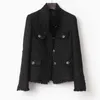 Femme Cuir Faux Cuir Noir tweed veste femme printemps / automne / hiver veste femme manteau manteau classique veste classique Dames 231026