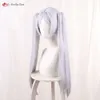 Catsuit Kostuums Anime op de Begrafenis Frieren Cosplay 65 cm Lange Sier Witte Pruiken Hittebestendig Synthetisch Haar + Pruik cap