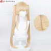 CATSUPD KOSTUMER 80 cm Long Eriri Spencer Sawamura Wig Light Golden Yellow Ponytail Cosplay Anime Wigs Heat Resistant Synthetic Hair Party