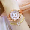 Wristwatches Diamond Women Luxury Brand Watch Rhinestone Elegant Ladies Watches Gold Clock Wrist For relogio feminino 231027