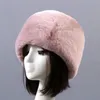 Wide Brim Hats Bucket Hats Women Faux Fur Hat Winter Warm Leopard Outdoor Plush Russian style Ski Cap Ear Warmer 231027