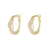 Hoop Earrings Mesh Crystal Openwork Women's Luxury Stud Light Niche Temperament