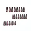 False Nails Press-on Nail Purple Glossy Style Solid Color Glitters Long Lasting Fake For Salon Expert And Naive Women