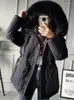 Women's Trench Coats Big Fur Collar Winter Women Jacket Down Female Thicken Hooded Heavy Hair Coat