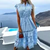 Casual Dresses Elegant Lady Maxi Dress Sleeveless Up Half Single-breasted Tight Waist Pleated Party