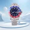 AAA Jakość Automatyczne zegarki mechaniczne ze stali nierdzewnej Czarna tarcza Sapphire Szklane zegar na rękę Super Luminous Montre Sports Waterproof Vintage Pepsi zegarek