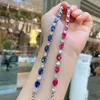 Urok bransoletki Springlady 2023 Luxury Symulowany Tanzanite Sapphire Ruby Cieźnia Strand Fine Jewelry Vintage Prezent dla kobiet