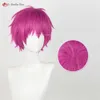 Costumi Catsuit Anime la Disastrosa Vita di K Saiki Kusuo Cosplay 30 cm Rosa Capelli Parrucche Sintetiche Resistenti al Calore + Protezione Della Parrucca