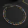 Chains Boho Colorful Handmade Beaded Short Collar Clavicle Chain Imitation Pearl Necklace For Men Women Girls 2023 Jewelry Gifts