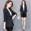 Trajes de mujer Primavera Verano abrigo a rayas moda coreana chaqueta de manga larga chaquetas de mujer Casual Slim Ladies Tops 2023