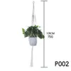 Hanging Baskets Macrame Handmade Cotton Rope Pot Holder Plant Hanger Flower For Indoor Outdoor Boho Home Decoration Countyard Garden With Wood Beads