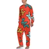 Pijamas masculinos balão pijamas cão animal masculino manga longa moda pijama define duas peças casual inverno personalizado nightwear presente