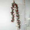 Juldekorationer Julröd frukt Cane Artificial Plant Holiday Christmas Party Decoration Wedding Decoration Christmas Tree Fake Fruit 180cm 231027