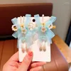 Haaraccessoires Chinese roze en blauwe lint kwastje haarspeld clip voor kinderen meisje oude stijl Hanfu pins cosplay