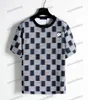 xinxinbuy Men designer Tee t shirt Chessboard grid Ice pattern jacquard short sleeve cotton women Black white S-XL