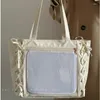 Sacos de noite Grande Capacidade Bolsa de Ombro Feminina 2023 Bow Tie Transparente Bonito Doce Bolsa Commuter Tote