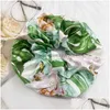 Haarschmuck Koreanische Frauen Scrunchie Hearwear Mädchen Krawatte Dame Scrunchies Pferdeschwanz Weibliche Halter Seil Blumendruck Drop Lieferung Prod Dhig3